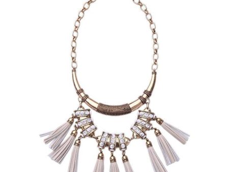 Bohemian Leather Tassel Choker Necklace Online Sale